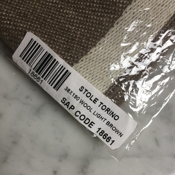 BVLGARI Wool Stole Scarf Torino Light Brown - Picture 10 of 10